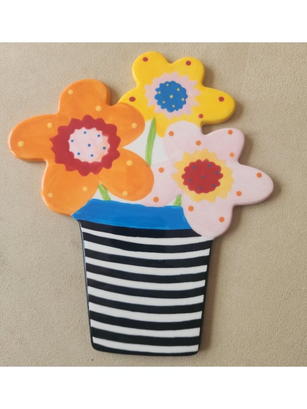 Happy Everything Cotton Colors Large Flower Attachment Flowerpot NEW